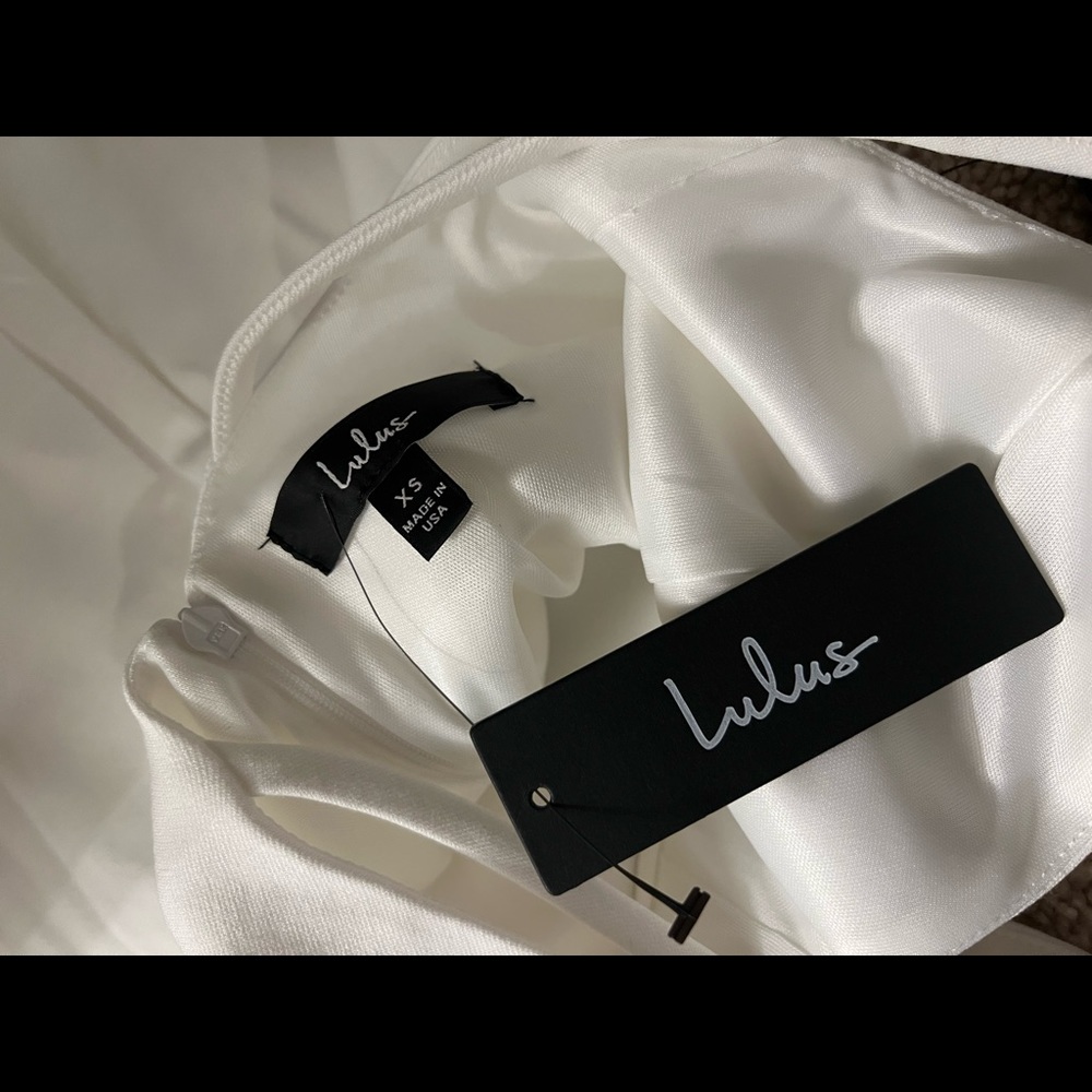 Lulu’s Top Ranking White MIDI Dress